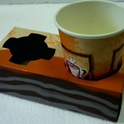 Bechertablett Motiv Kaffee für 2 Kaffeebecher - 50 Stück