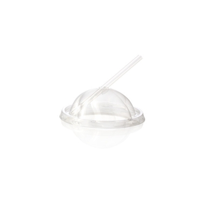 Dome Deckel für Trinkbecher 250cc blau gestreift - 50 Stück