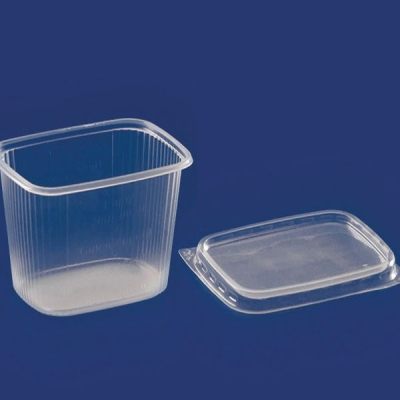 Kombi Feinkostbecher - Rechteckbecher + Deckel - 200ml - 250 Stück