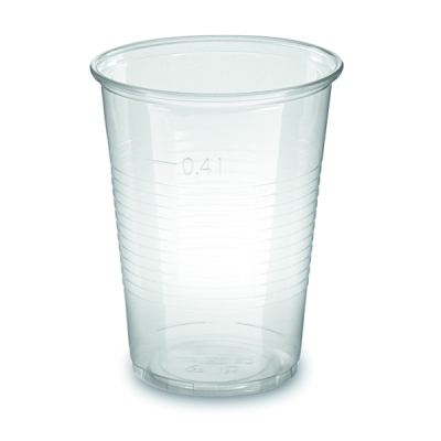 Trinkbecher PP - 0,4 Liter klar Ø=95mm - gerippt - 50 Stück
