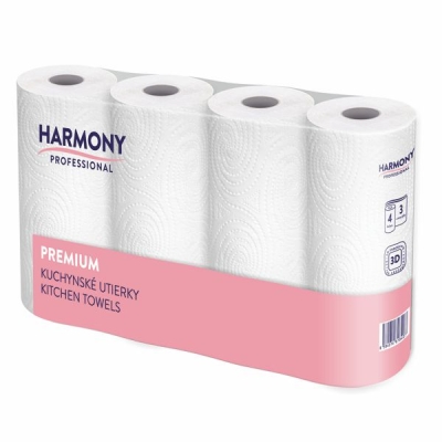 Küchenrollen Harmony Proffessional - 3-lagig - 4 Rollen