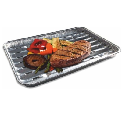 Alu Grillpfanne - Grillschale 34 x 22cm - Eckig - 5 Stück