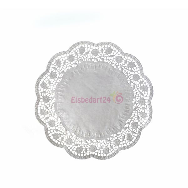 50x Tortenspitzen Rund 24 Cm – ölabsorbierendes Backpapier, Spitzenrand, Weiß – Für Kuchen, Snacks, Tischdeko & Backen