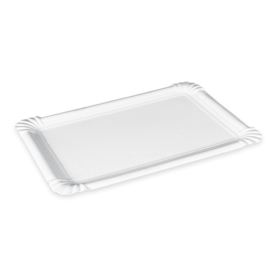 Pappteller - Kuchenteller - 21 x 29cm - Weiß - Eckig - 125 Stück