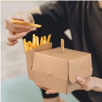 Hamburger Box fettdicht kraft braun - 135x135x100mm - 50...