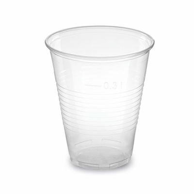 Bierbecher - Trinkbecher - Ø95mm - PP - 0,3 Liter - klar - 50 Stück