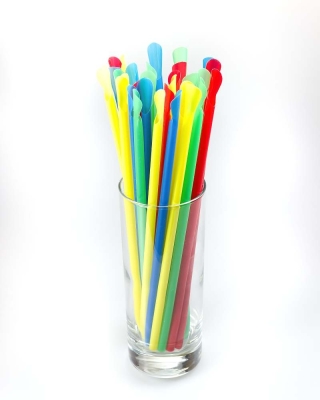 Löffeltrinkhalme Mehrweg - 200/6mm - bunt - 250 Stück