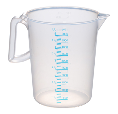 Messbecher Kunststoff - PP mit Skalierung - 5 Liter
