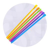 Löffeltrinkhalme Mehrweg - 20cm lang - 6mm - bunt -...