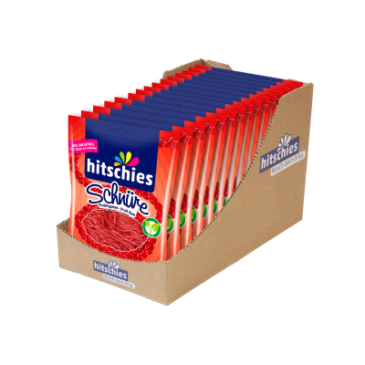 Hitschies Fruchtgummi - Vegan - Schnüre - Erdbeere - 125g