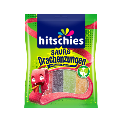 Hitschies Fruchtgummi - Vegan - Saure Drachenzungen - 125g