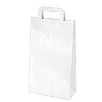 Papiertragetaschen weiß - 32+16x39cm - 250 Stück